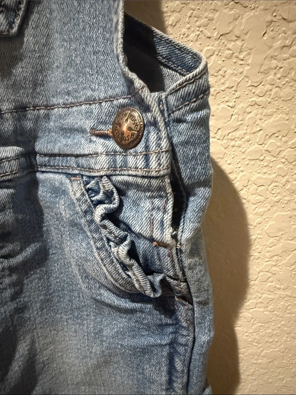 OshKosh Light Wash Denim Overalls 5T- Blue